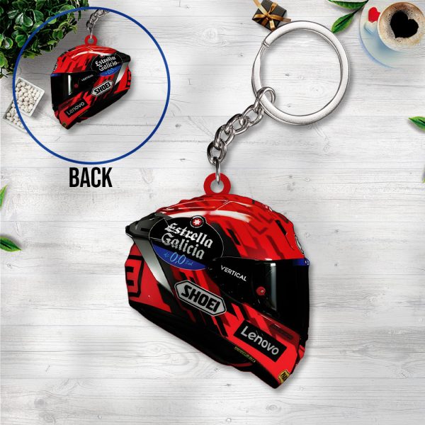 Ducati Lenovo Team x Marc Marquez Custom Shape 2-sided Keychain - TANTN 11522