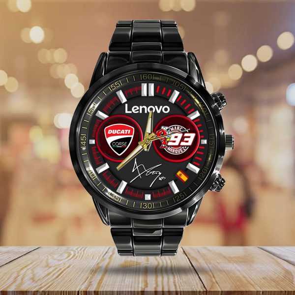 Ducati Lenovo Team x Marc Marquez Black Stainless Steel Watch - HOATT 9341