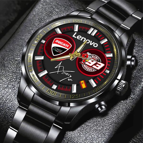 Ducati Lenovo Team x Marc Marquez Black Stainless Steel Watch - HOATT 9341