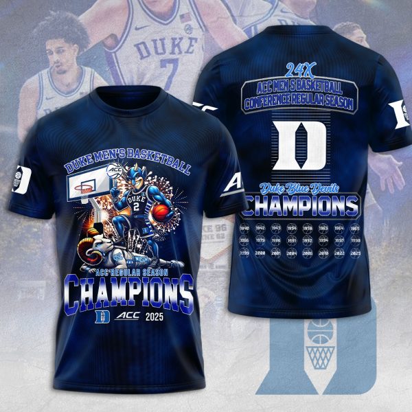 Duke Blue Devils Men's Basketball 3D Apparel - MAITM 10192