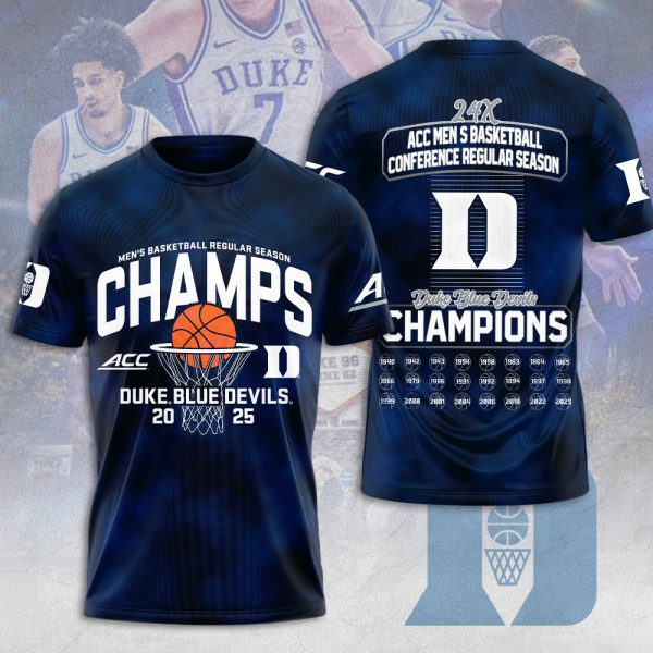 Duke Blue Devils Men's Basketball 3D Apparel - MAITM 10197