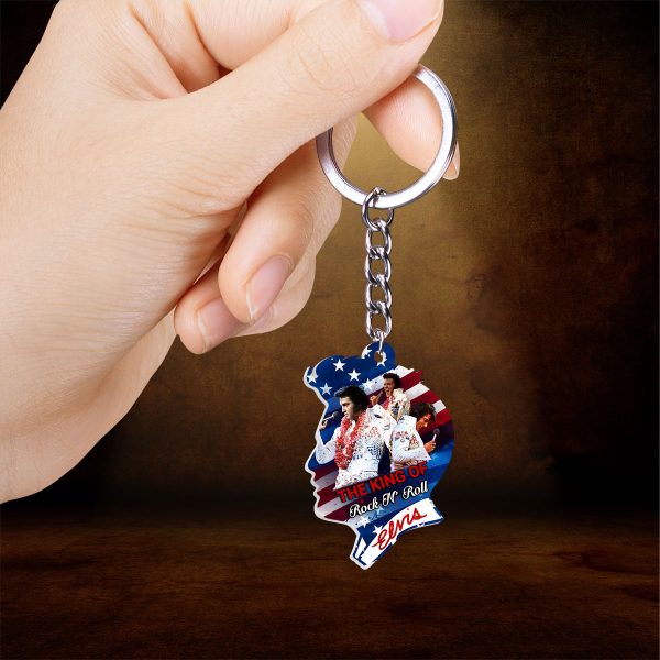 Elvis Presley Custom Shape 2-sided Keychain - HOATT 9354
