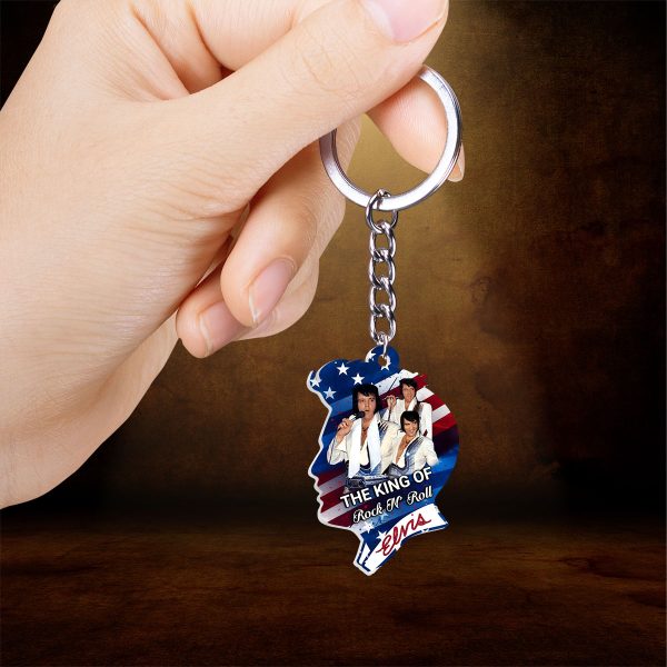 Elvis Presley Custom Shape 2-sided Keychain - HOATT 9356