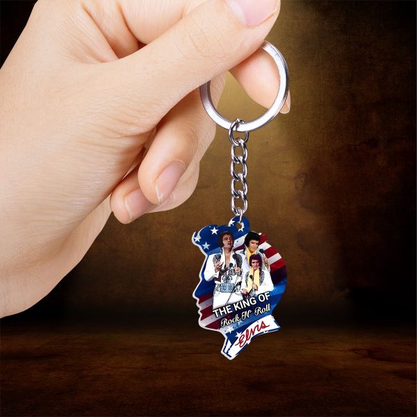 Elvis Presley Custom Shape 2-sided Keychain - HOATT 9387