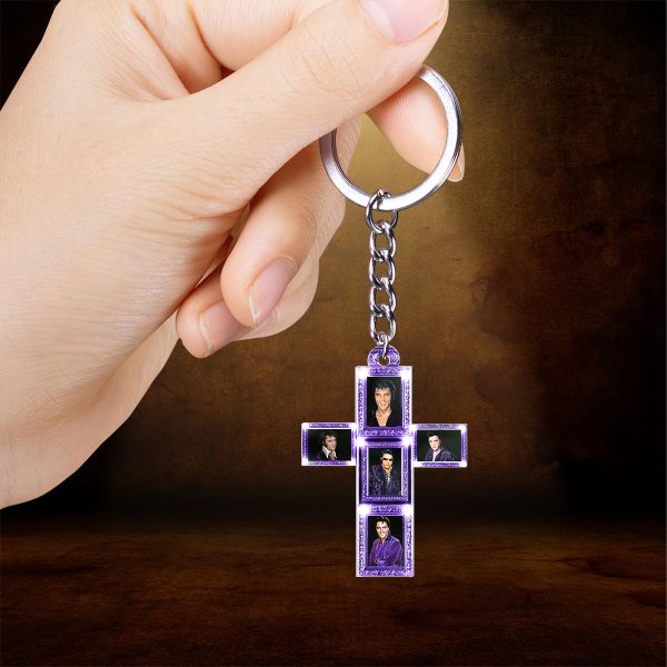 Elvis Presley Custom Shape 2-sided Keychain - HOATT 8980