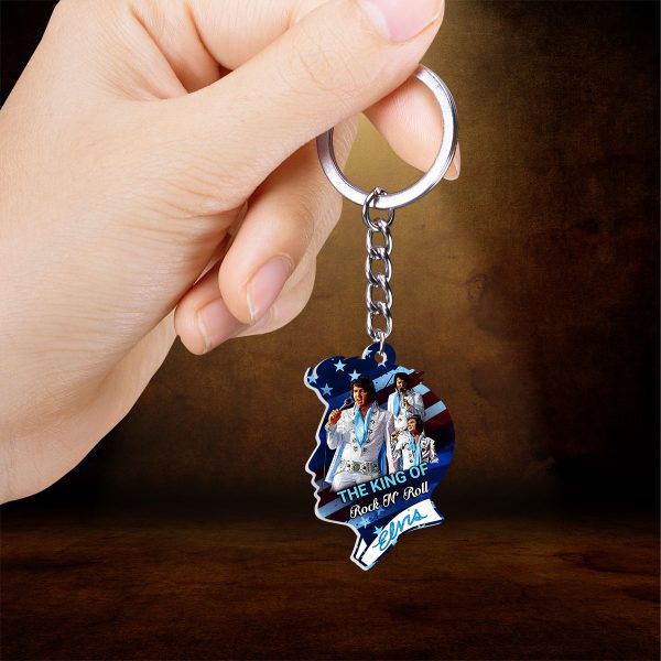 Elvis Presley Custom Shape 2-sided Keychain - HOATT 9322