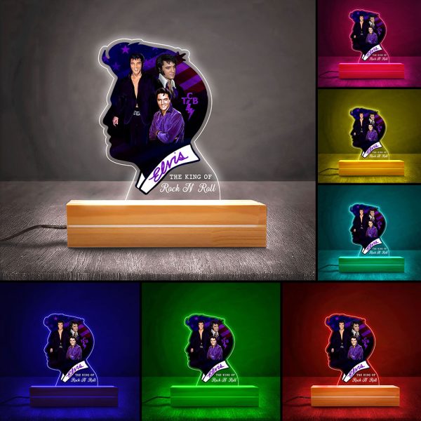 Elvis Presley Led Light with Wooden Base (7 Colors) - HOATT 9401