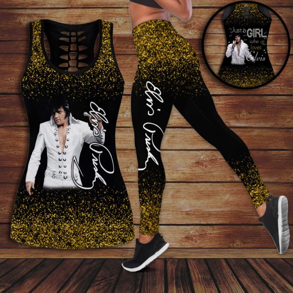 Elvis Presley Hollow Tank Top Leggings - HOATT 9399