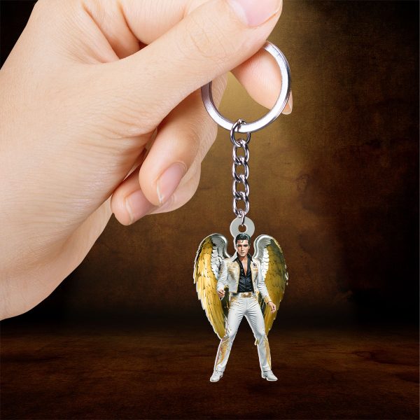 Elvis Presley Custom Shape 2-sided Keychain - HOATT 9055