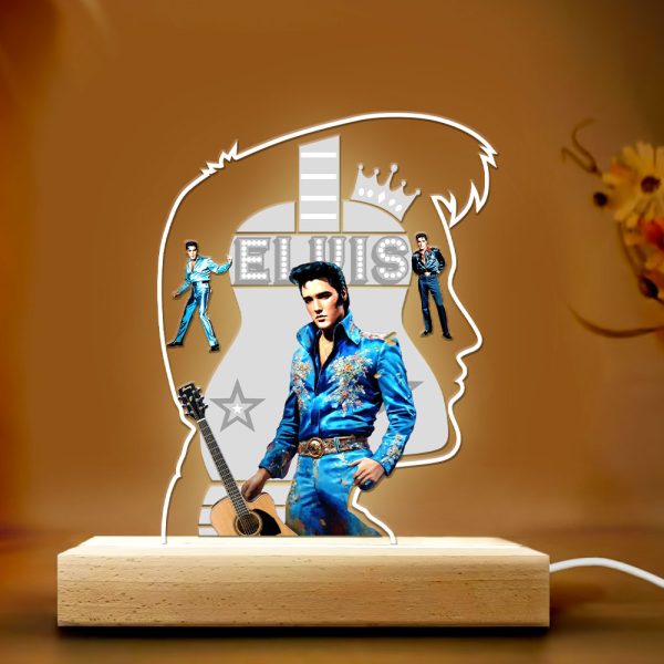 Elvis Presley Led Light with Wooden Base (7 Colors) - HOATT 9402