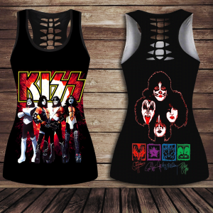 Kiss Band Hollow Tank Top Leggings - GNE 2888