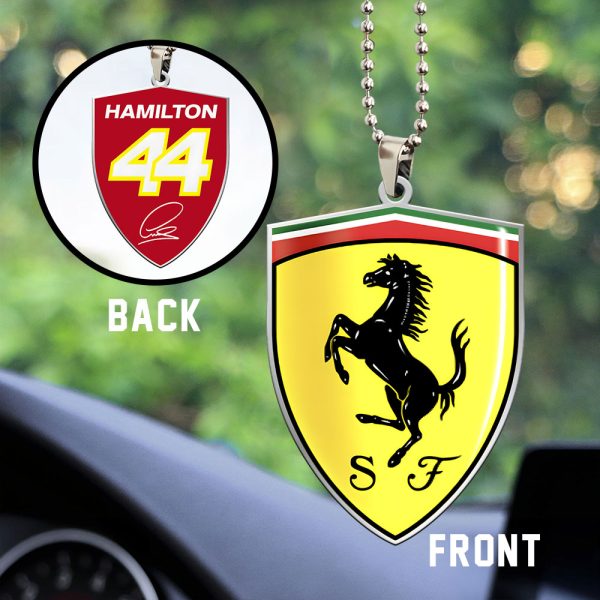 Lewis Hamilton x Scuderia Ferrari Custom Shape 2-sided Acrylic Car Ornament – MAITM 10186