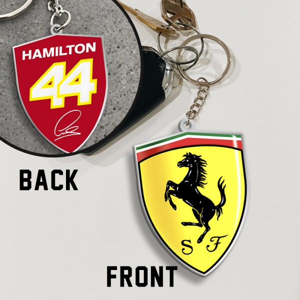 Lewis Hamilton x Scuderia Ferrari Custom Shape 2-sided Keychain - MAITM 10187