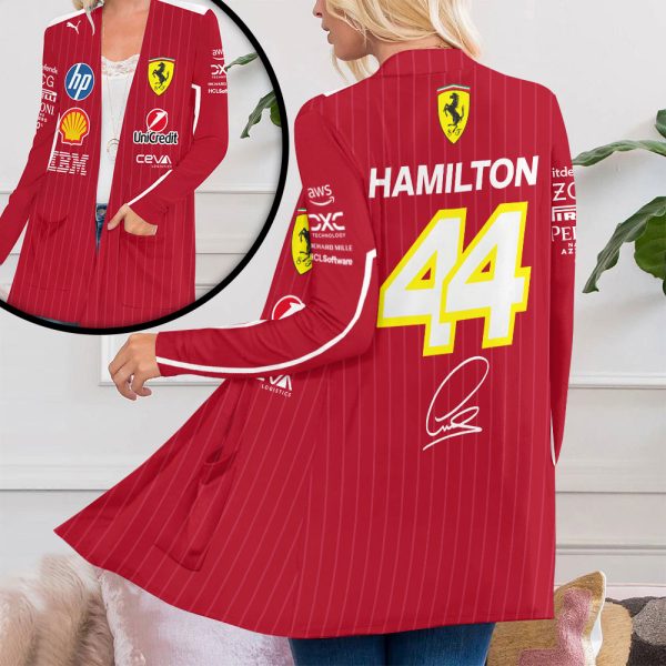 Lewis Hamilton x Scuderia Ferrari Women's Patch Pocket Cardigan - MAITM 10216