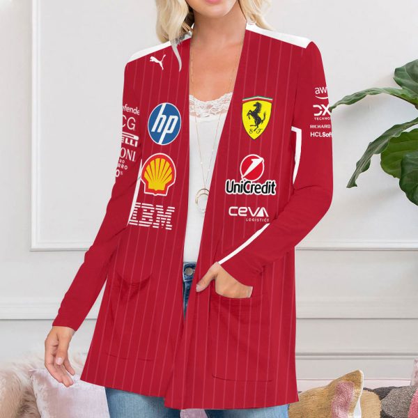 Lewis Hamilton x Scuderia Ferrari Women's Patch Pocket Cardigan - MAITM 10216