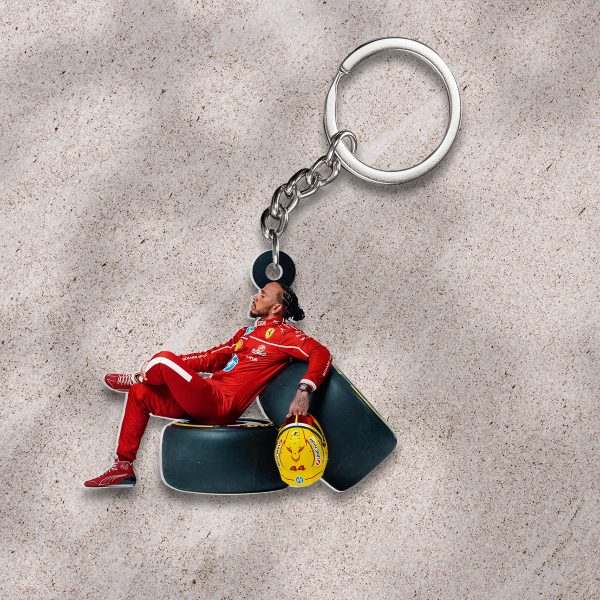 Lewis Hamilton x Scuderia Ferrari Custom Shape 2-sided Keychain - HOATT 8976
