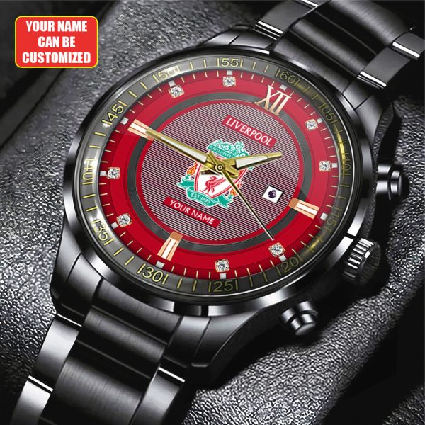 Personalized Liverpool FC Black Stainless Steel Watch - TANTN 11216