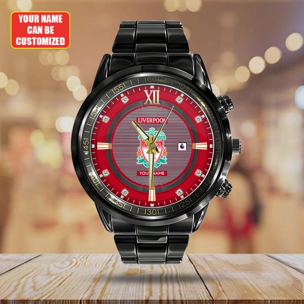 Personalized Liverpool FC Black Stainless Steel Watch - TANTN 11216