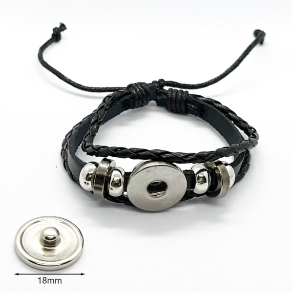 Michael Jackson Glass Button Leather Braided Bracelet - MAITM DROP090