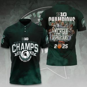 Michigan State Spartans Men's Basketball 3D Apparel - HOATT 9090