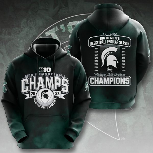 Michigan State Spartans Men's Basketball 3D Apparel - HOATT 9306