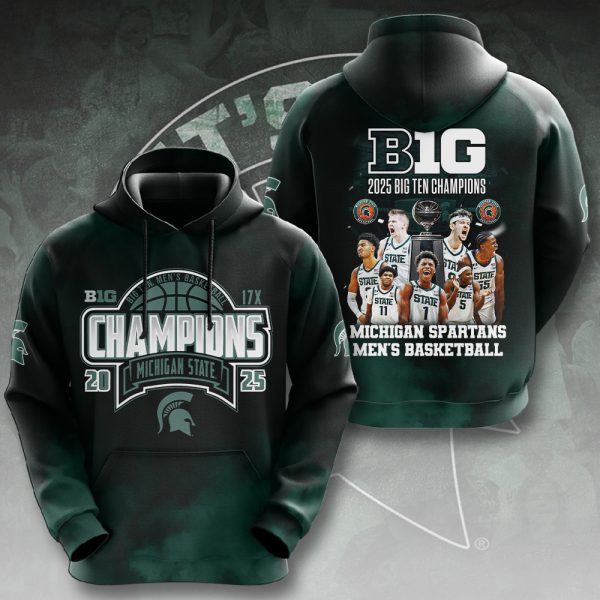 Michigan State Spartans Men's Basketball 3D Apparel - HOATT 9308