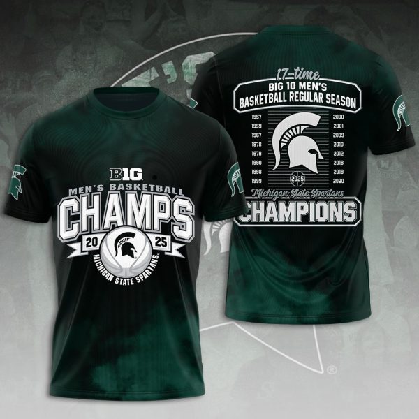Michigan State Spartans Men's Basketball 3D Apparel - HOATT 9306