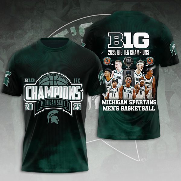 Michigan State Spartans Men's Basketball 3D Apparel - HOATT 9308