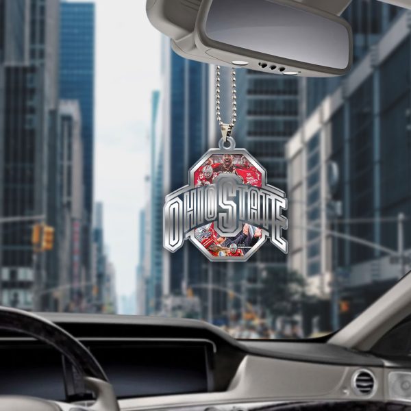 Ohio State Buckeyes Football Custom Shape Clear 1-sided Acrylic Car Ornament - HOATT 8930
