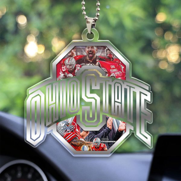 Ohio State Buckeyes Football Custom Shape Clear 1-sided Acrylic Car Ornament - HOATT 8930