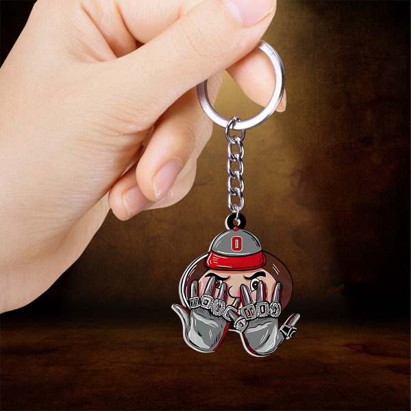 Ohio State Buckeyes Football Custom Shape 2-sided Keychain - HOATT 8954