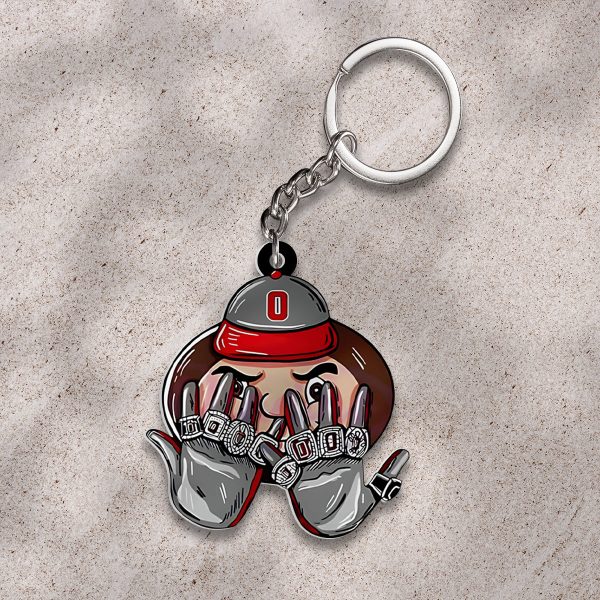 Ohio State Buckeyes Football Custom Shape 2-sided Keychain - HOATT 8954