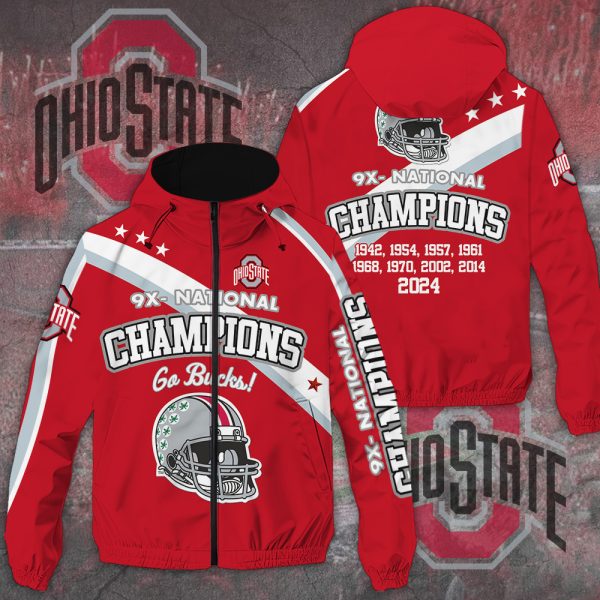 Ohio State Buckeyes Football 3D Windbreaker Jacket - MAITM 10290