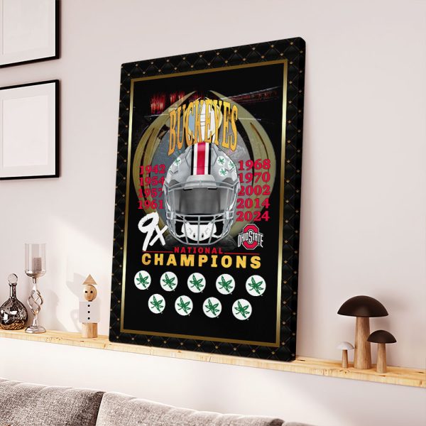 Ohio State Buckeyes Football Rectangle Canvas With Inner Frame - HOATT 9033
