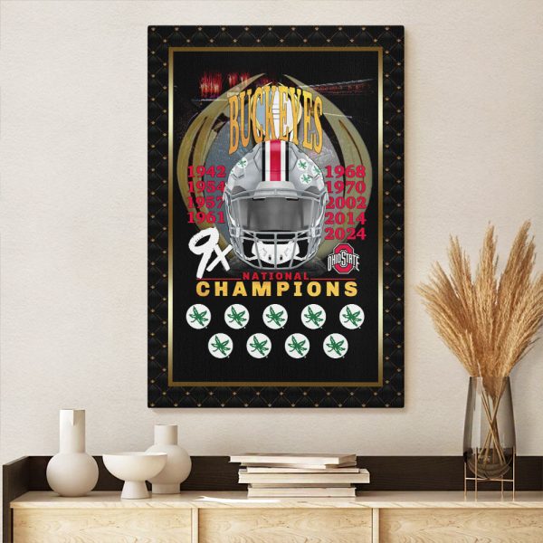 Ohio State Buckeyes Football Rectangle Canvas With Inner Frame - HOATT 9033