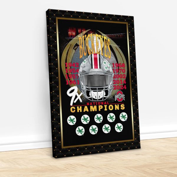 Ohio State Buckeyes Football Rectangle Canvas With Inner Frame - HOATT 9033