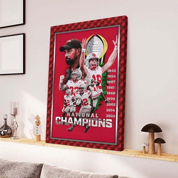 Ohio State Buckeyes Football Rectangle Canvas With Inner Frame - HOATT 9100