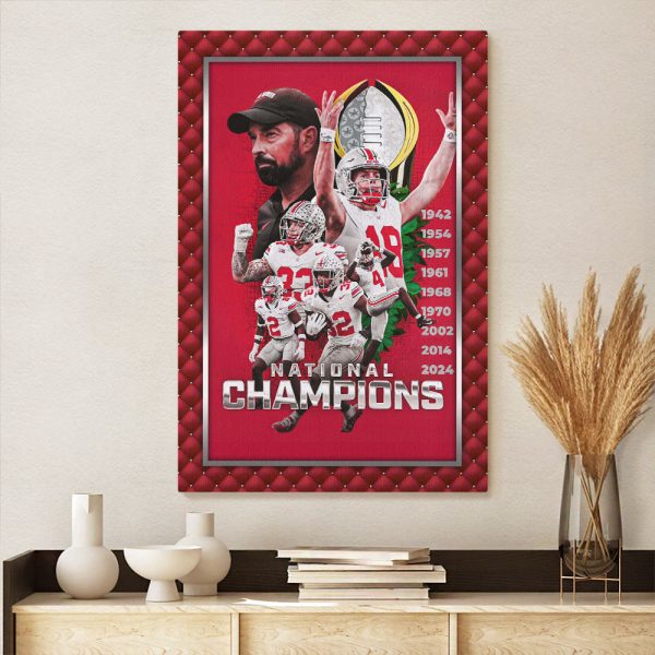 Ohio State Buckeyes Football Rectangle Canvas With Inner Frame - HOATT 9100