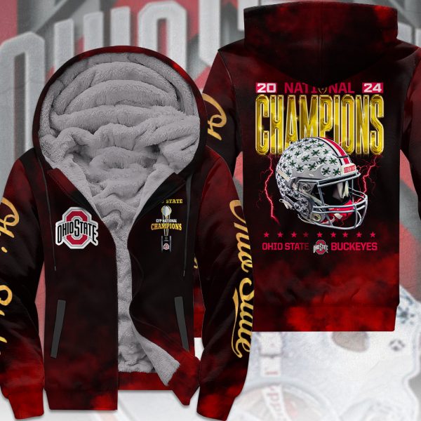 Ohio State Buckeyes Football 3D Fleece Zip Up Hoodie - HOATT 8941