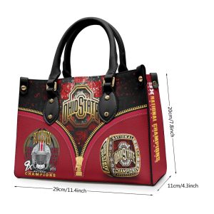 Ohio State Buckeyes Football Leather HandBag - HOATT 9040