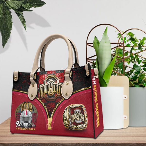 Ohio State Buckeyes Football Leather HandBag - HOATT 9040
