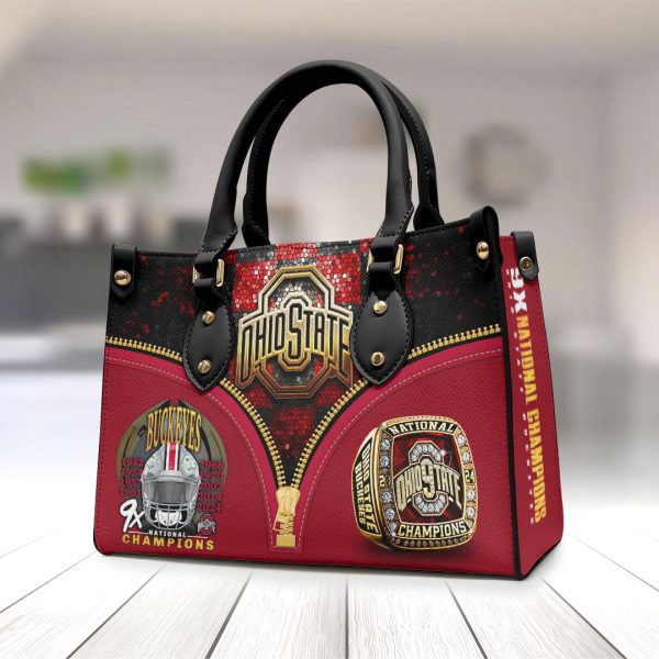 Ohio State Buckeyes Football Leather HandBag - HOATT 9040