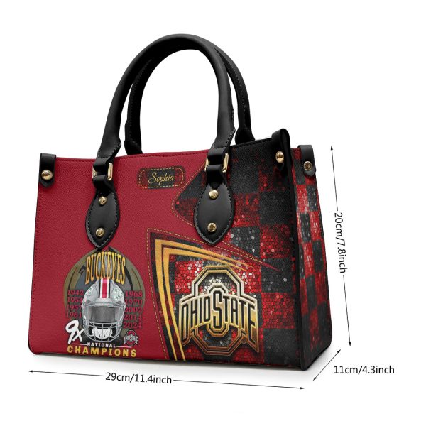 Personalized Ohio State Buckeyes Football Leather HandBag - HOATT 8969