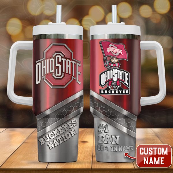 Personalized Ohio State Buckeyes Football 40oz Stanley Tumbler - MAITM 10146