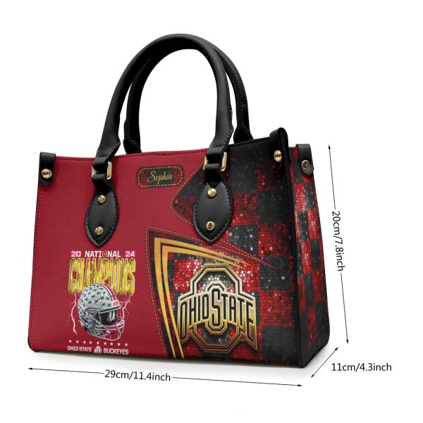 Personalized Ohio State Buckeyes Football Leather HandBag - HOATT 9004