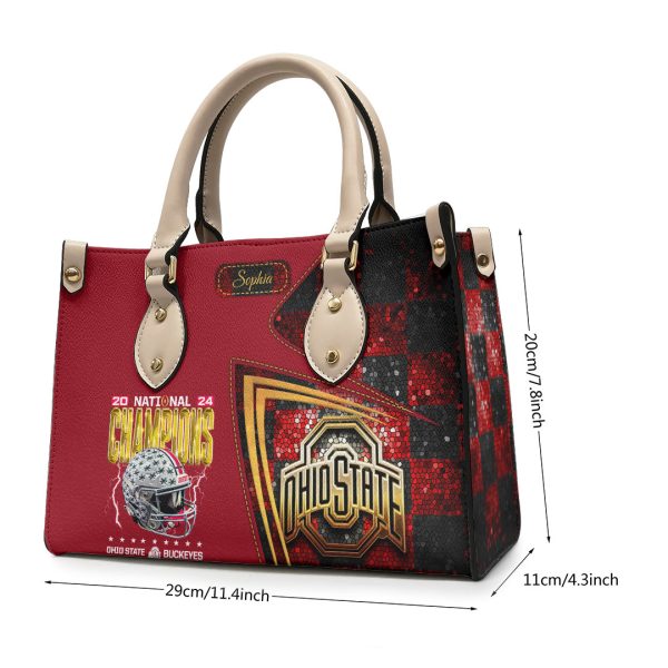 Personalized Ohio State Buckeyes Football Leather HandBag - HOATT 9004