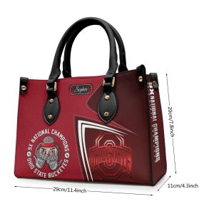 Personalized Ohio State Buckeyes Football Leather HandBag - HOATT 9005