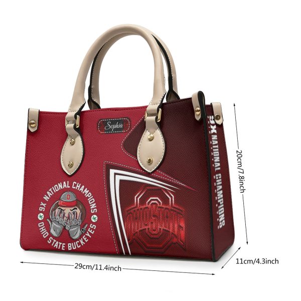 Personalized Ohio State Buckeyes Football Leather HandBag - HOATT 9005