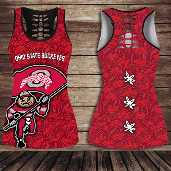 Ohio State Buckeyes Football Hollow Tank Top Leggings - GNE 2887