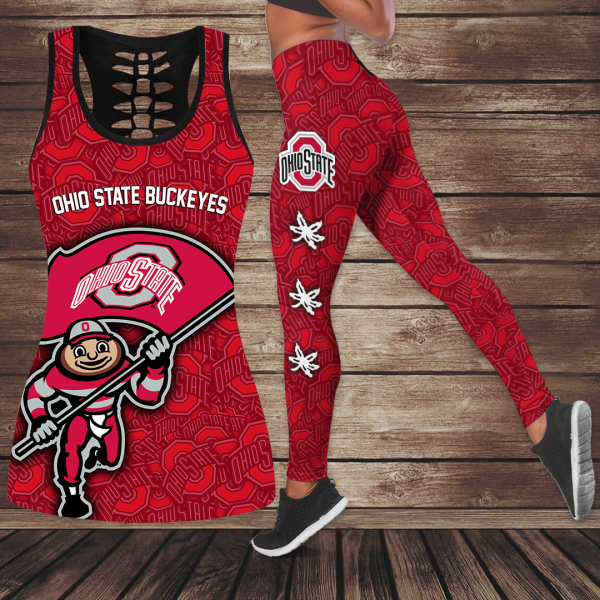 Ohio State Buckeyes Football Hollow Tank Top Leggings - GNE 2887